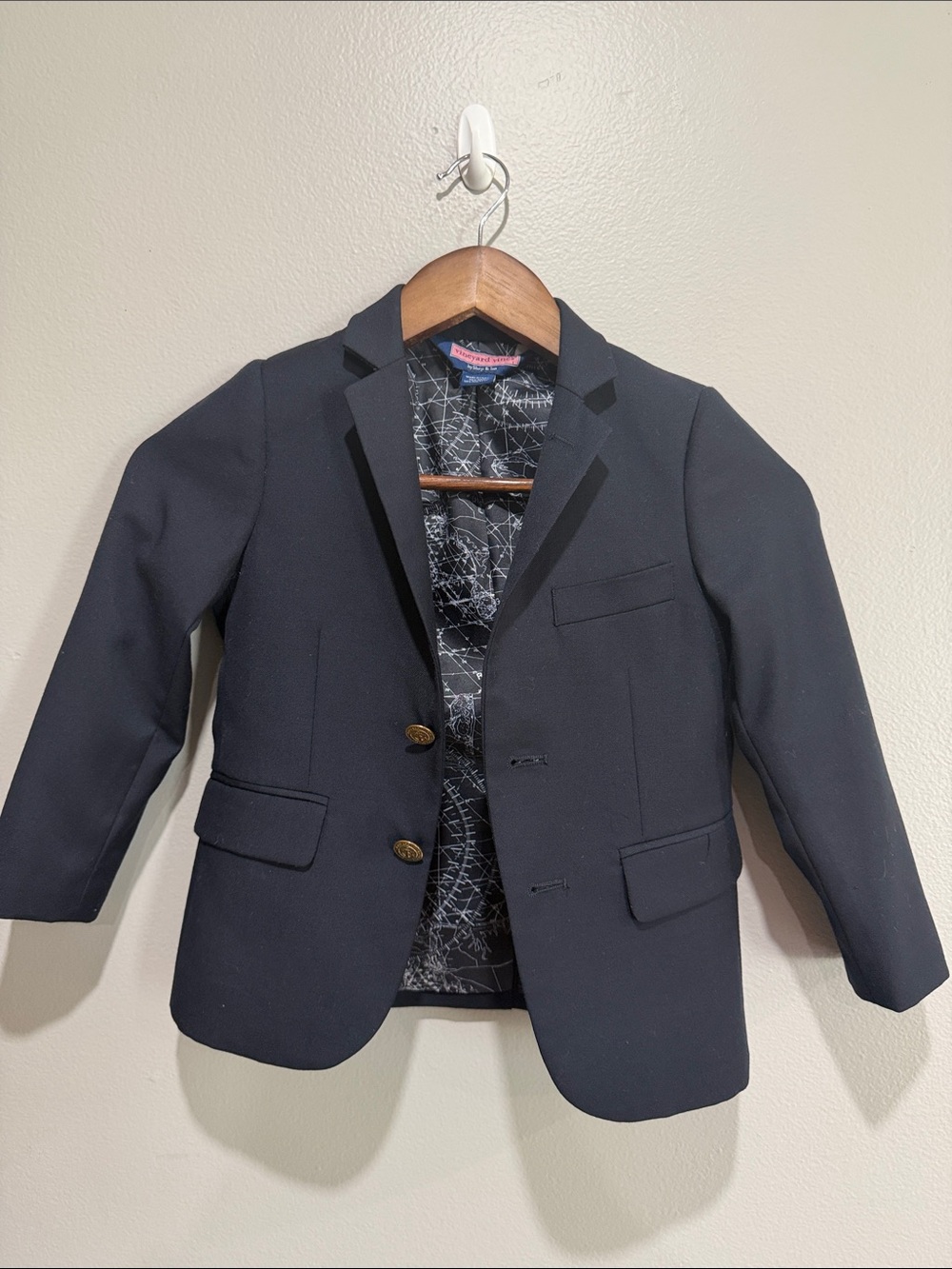 Vineyard Vines Boys Navy Blazer with Gold Buttons size 4T